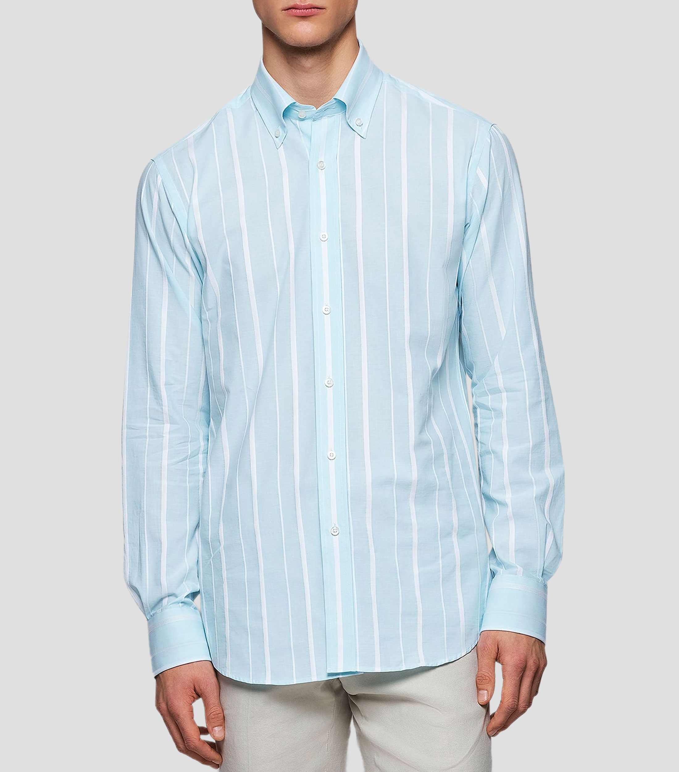 Camisa de rayas con manga larga Hombre